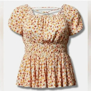 Torrid Crinkle Gauze Criss Cross Back  Top